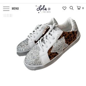 Lola And The Boys cheetah glitter sneakers 10
